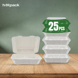 3 compartment 8 inch Hinged square Container