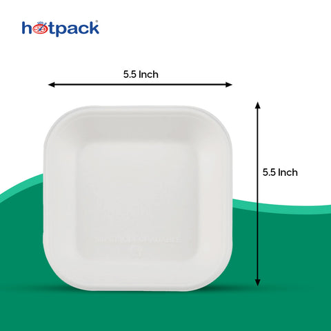 50 Pieces Biodegradable 5.5 Inch Square Tray