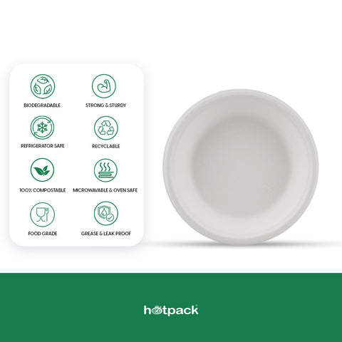 2000 Pieces Biodegradable 6 Inch Plates - Natural Disposable | Eco-Friendly & Compostable