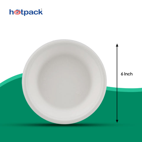 2000 Pieces Biodegradable 6 Inch Plates - Natural Disposable | Eco-Friendly & Compostable