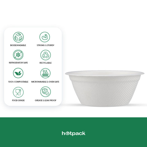 2000 pieces Biodegradable 7 Oz (200 ml) Bowl - Natural Disposable | Eco-Friendly & Compostable