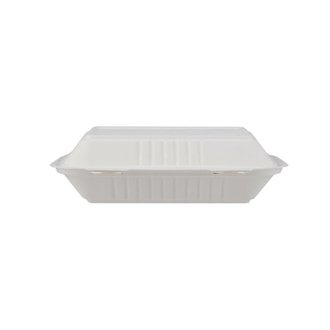 250 Pieces Biodegradable Clamshell Multipurpose Rectangular Takeaway Container - Natural Disposable| Eco-Friendly & Compostable