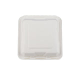 200 Pieces Biodegradable 3 Compartment Hinged Clamshell Multipurpose Square Container - Natural Disposable | Eco-Friendly & Compostable