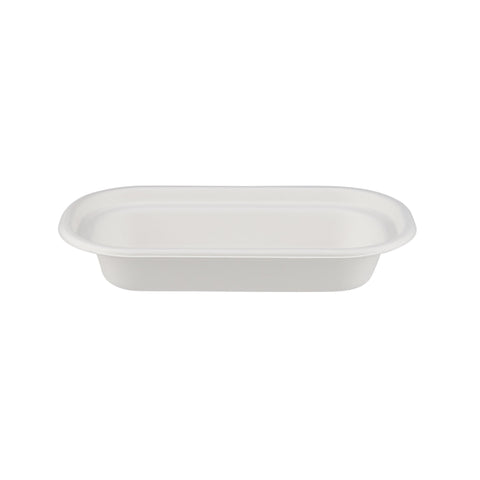 1000 Pieces Biodegradable Hinged 16 Oz Oval Container Base Only - Natural Disposable | Eco-Friendly & Compostable