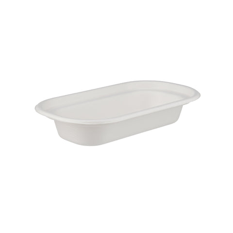 1000 Pieces Biodegradable Hinged 16 Oz Oval Container Base Only - Natural Disposable | Eco-Friendly & Compostable