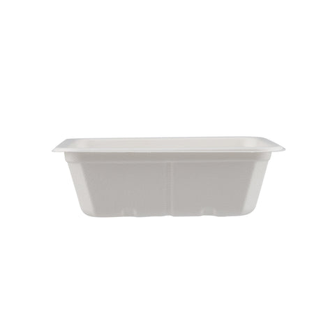 1000 Pieces Biodegradable Hinged 25 Oz Rectangular Container Base Only - Natural Disposable | Eco-Friendly & Compostable