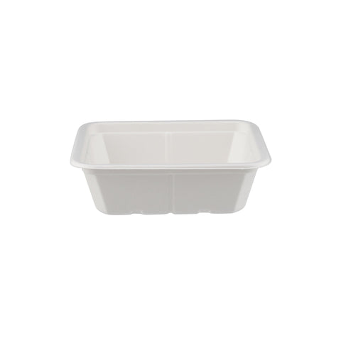 1000 Pieces Biodegradable Hinged 25 Oz Rectangular Container Base Only - Natural Disposable | Eco-Friendly & Compostable