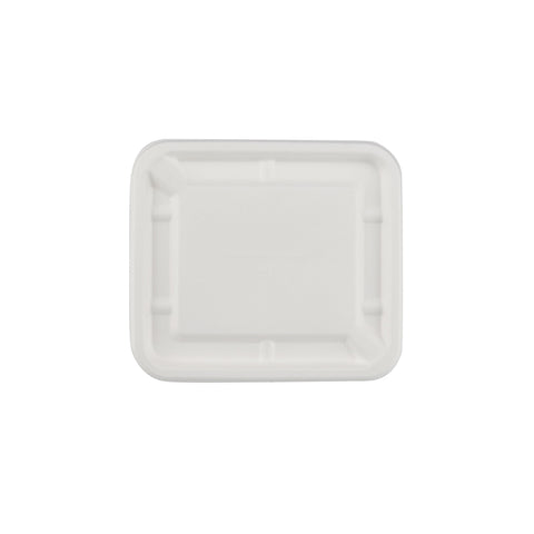 1000 Pieces Biodegradable Hinged 25 Oz Rectangular Container Lid Only - Natural Disposable | Eco-Friendly & Compostable Hotpack