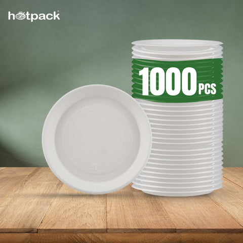 1000 Pieces Biodegradable 9 Inch Plates - Natural Disposable | Eco-Friendly & Compostable