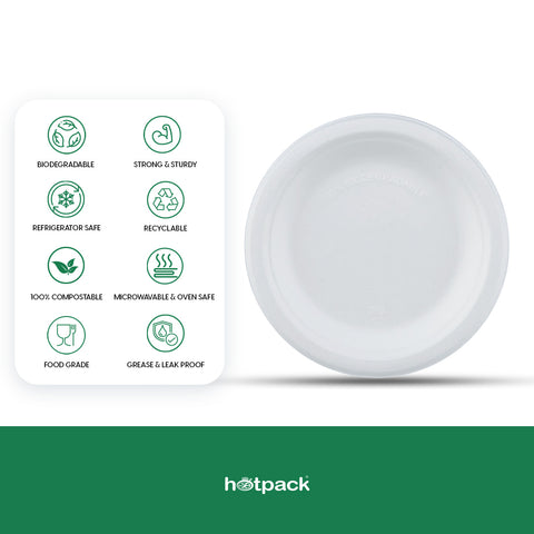 1000 Pieces Biodegradable 6 Inch Round Plates - Natural Disposable | Eco-Friendly & Compostable