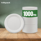 1000 pieces Biodegradable 7 Inch Round Plate - 100% Natural, Compostable, Ecofriendly, Safe & Hygienic Disposable