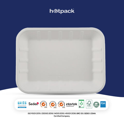 Biodegradable Hinged Tray 9.5 x 7 Inch