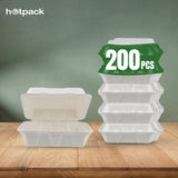 200 Pieces Biodegradable Clam Shell Multipurpose 9 Inch Square Container -Natural Disposable | Eco-Friendly & Compostable