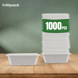 1000 pieces Biodegradable 25 Oz (750 ml) Rectangular Container Base Only - Natural Disposable | Eco-Friendly & Compostable