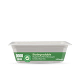 1000 pieces Biodegradable 25 Oz (750 ml) Rectangular Container Base Only - Natural Disposable | Eco-Friendly & Compostable