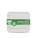 1000 pieces Biodegradable  25 Oz (750 ml )Rectangular Container Lid Only - Natural Disposable