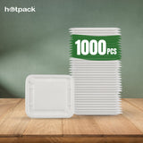 1000 pieces Biodegradable  25 Oz (750 ml )Rectangular Container Lid Only - Natural Disposable