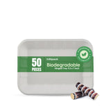 50 pieces Biodegradable Tray 9.5 x 7 Inch - Natural Disposable | Eco-Friendly & Compostable