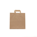 250 Pieces Kraft Brown Flat Handle Paper Bag  240X150X215 mm