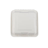 200 Pieces Biodegradable Clam Shell Multipurpose 9 Inch Square Container -Natural Disposable | Eco-Friendly & Compostable Hotpack