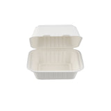 500 Pieces Biodegradable Square 6 Inch Burger Box - Natural Disposable | Eco-Friendly & Compostable