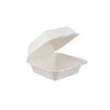 500 Pieces Biodegradable Square 6 Inch Burger Box - Natural Disposable | Eco-Friendly & Compostable