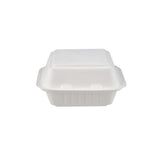 500 Pieces Biodegradable Square 6 Inch Burger Box - Natural Disposable | Eco-Friendly & Compostable