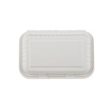 250 Pieces Biodegradable 2 Compartment Rectangular Clamshell Takeaway Contianer - Natural Disposable | Eco-Friendly & Compostable