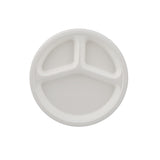 500 Pieces Biodegradable 3 Compartment 10 Inch Round Plate - Natural Disposable | Eco-Friendly & Compostable