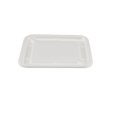 1000 Pieces Biodegradable Hinged 25 Oz Rectangular Container Lid Only - Natural Disposable | Eco-Friendly & Compostable