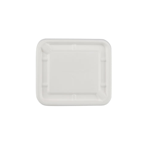 1000 Pieces Biodegradable Hinged 25 Oz Rectangular Container Lid Only - Natural Disposable | Eco-Friendly & Compostable Hotpack