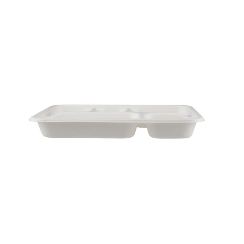 500 Pieces Biodegradable 5 Compartment Meal Tray - Natural Disposable | Eco-Friendly & Compostable