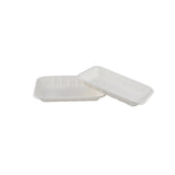 500 Pieces Biodegradable Hinged Tray 9.5 x 7 Inch - Natural Disposable | Eco-Friendly & Compostable